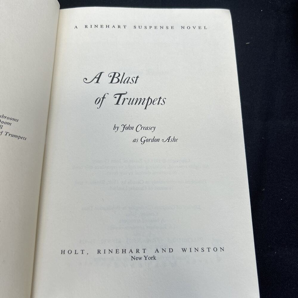 1976 A Blast Of Trumpets: A Rinehart Suspense Novel John Creasey